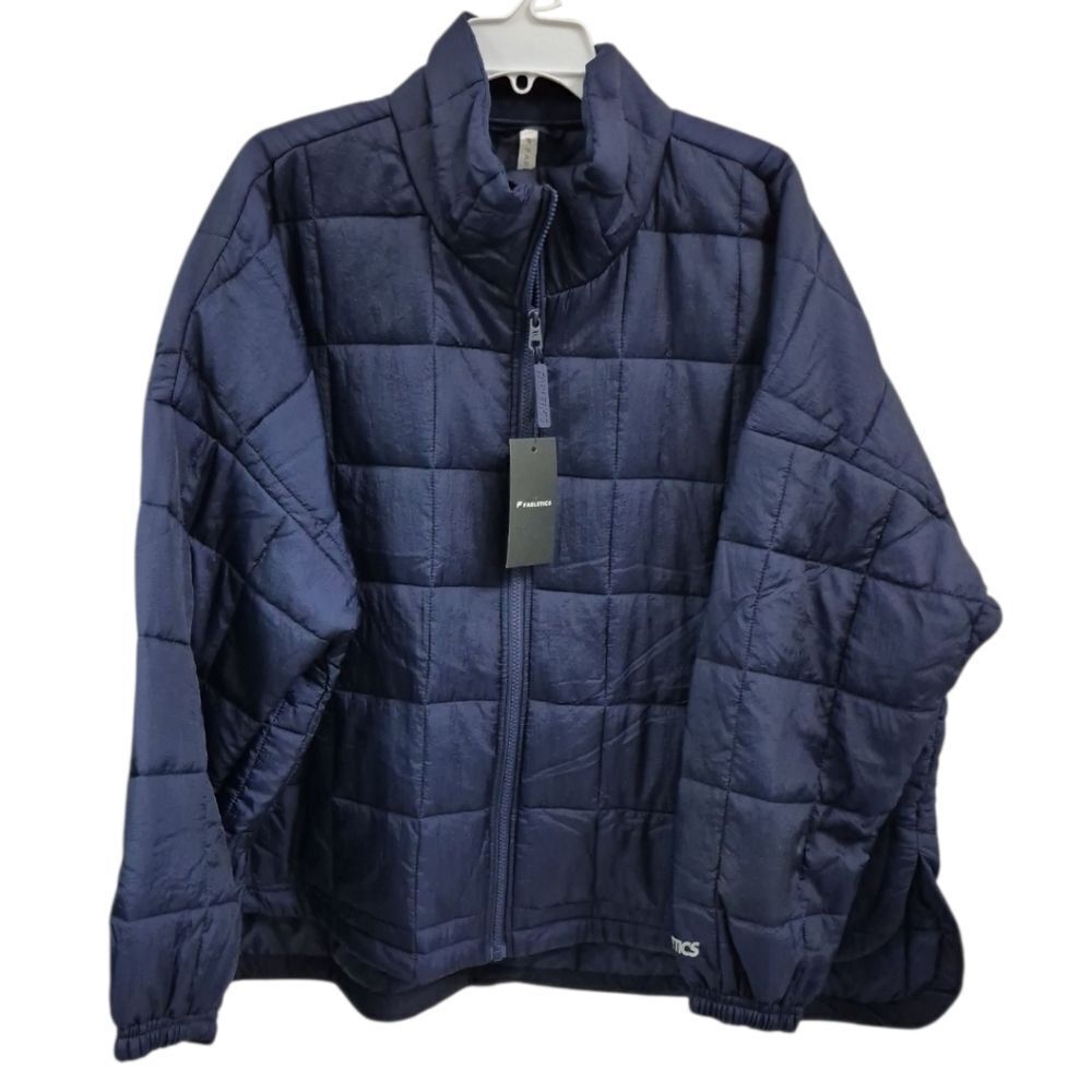 Fabletics Daydreamer Quilted Puffer Jacket Coat NWT XXL 1X Navy